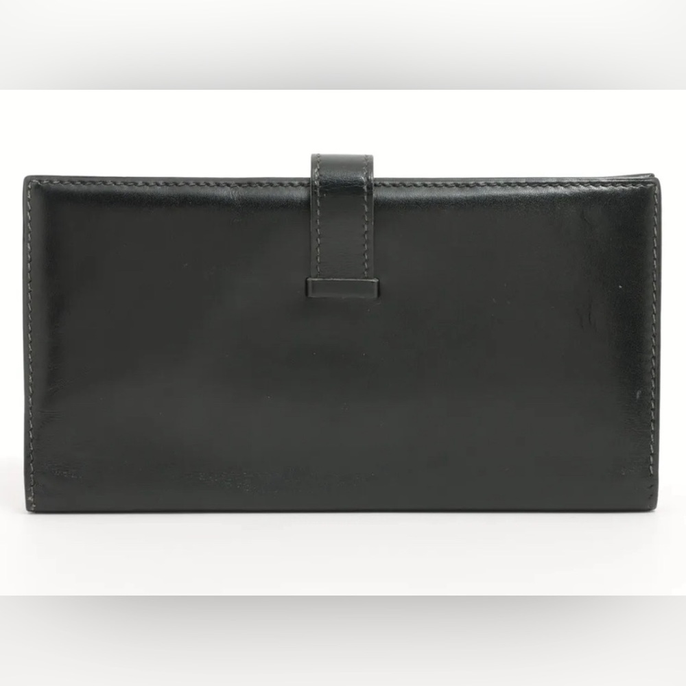 Hermes Bearn Box Calfskin Wallet Black Silver Hardware - Picture 2 of 11